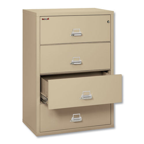 FireKing® wholesale. Four-drawer Lateral File, 37.5w X 22.13d X 52.75h, Letter-legal, Parchment. HSD Wholesale: Janitorial Supplies, Breakroom Supplies, Office Supplies.