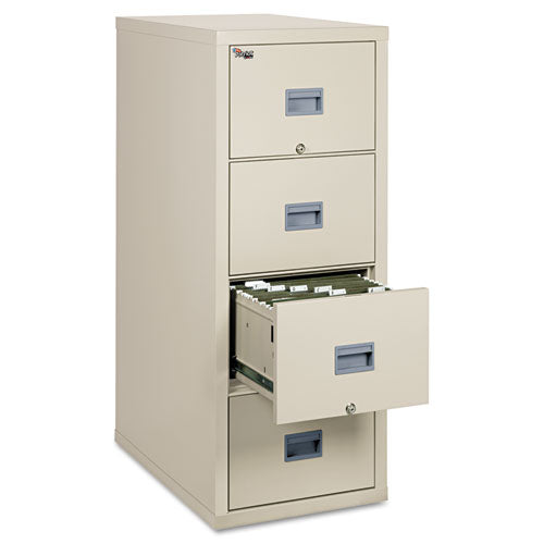 FireKing® wholesale. Patriot Insulated Four-drawer Fire File, 17.75w X 31.63d X 52.75h, Parchment. HSD Wholesale: Janitorial Supplies, Breakroom Supplies, Office Supplies.