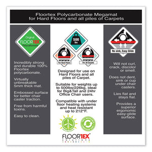 Floortex® wholesale. Cleartex Megamat Heavy-duty Polycarbonate Mat For Hard Floor-all Carpet, 46 X 53, Clear. HSD Wholesale: Janitorial Supplies, Breakroom Supplies, Office Supplies.
