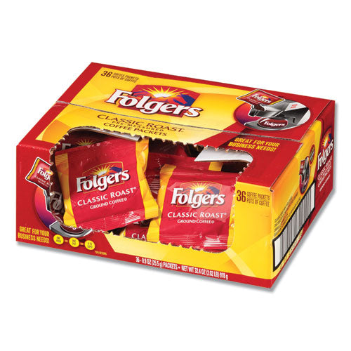 Folgers® wholesale. Coffee, Classic Roast, 0.9 Oz Fractional Packs, 36-carton. HSD Wholesale: Janitorial Supplies, Breakroom Supplies, Office Supplies.