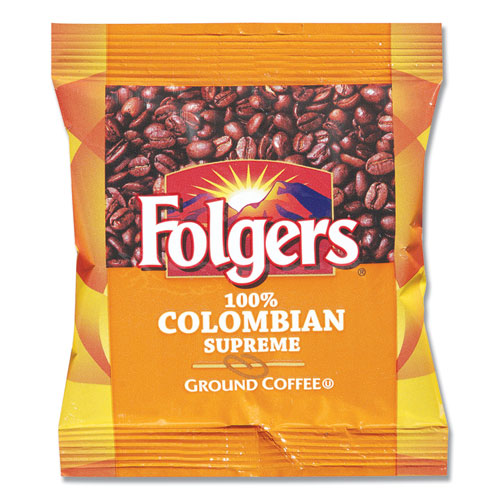 Folgers® wholesale. Coffee, 100% Colombian, Ground, 1.75oz Fraction Pack, 42-carton. HSD Wholesale: Janitorial Supplies, Breakroom Supplies, Office Supplies.