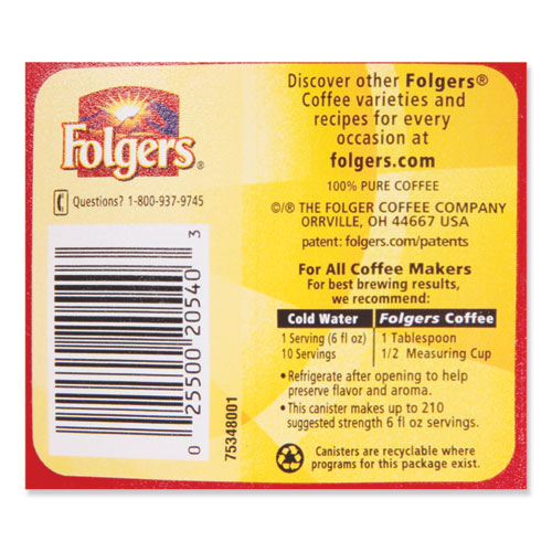 Folgers® wholesale. Coffee, Black Silk, 24.2 Oz Canister, 6-carton. HSD Wholesale: Janitorial Supplies, Breakroom Supplies, Office Supplies.