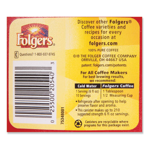 Folgers® wholesale. Coffee, Black Silk, 24.2 Oz Canister. HSD Wholesale: Janitorial Supplies, Breakroom Supplies, Office Supplies.