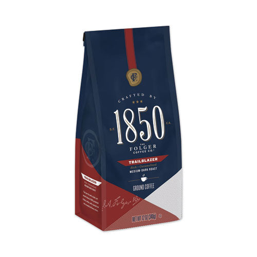 1850 wholesale. Coffee, Trailblazer, Dark Roast, Ground, 12 Oz Bag. HSD Wholesale: Janitorial Supplies, Breakroom Supplies, Office Supplies.