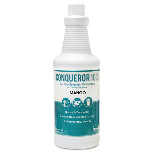 Fresh Products wholesale. Conqueror 103 Odor Counteractant Concentrate, Mango, 32 Oz Bottle, 12-carton. HSD Wholesale: Janitorial Supplies, Breakroom Supplies, Office Supplies.