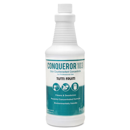 Fresh Products wholesale. Conqueror 103 Odor Counteractant Concentrate, Tutti-frutti, 32 Oz Bottle, 12-carton. HSD Wholesale: Janitorial Supplies, Breakroom Supplies, Office Supplies.