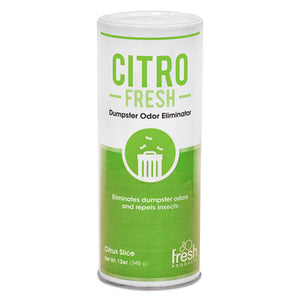 Fresh Products wholesale. Citro Fresh Dumpster Odor Eliminator, Citronella, 12 Oz Canister, 12-carton. HSD Wholesale: Janitorial Supplies, Breakroom Supplies, Office Supplies.