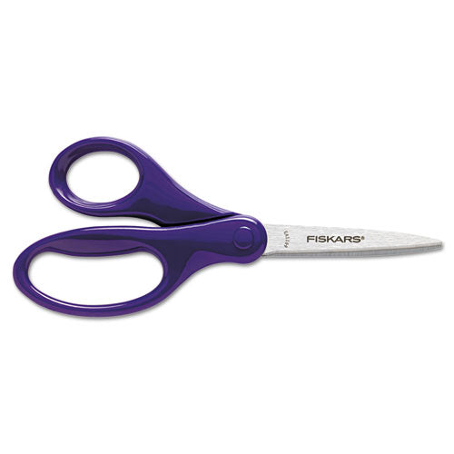 Fiskars® wholesale. Kids-student Scissors, Pointed Tip, 7" Long, 2.75" Cut Length, Assorted Straight Handles. HSD Wholesale: Janitorial Supplies, Breakroom Supplies, Office Supplies.