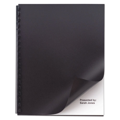 GBC® wholesale. Opaque Plastic Presentation Binding System Covers, 11 X 8 1-2, Black, 50-pack. HSD Wholesale: Janitorial Supplies, Breakroom Supplies, Office Supplies.