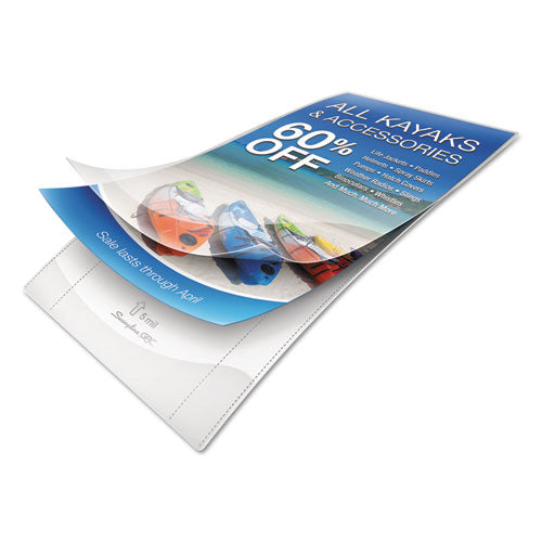 GBC® wholesale. Ezuse Thermal Laminating Pouches, 5 Mil, 9" X 14.5", Gloss Clear, 100-box. HSD Wholesale: Janitorial Supplies, Breakroom Supplies, Office Supplies.