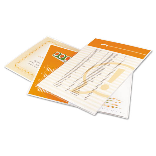 GBC® wholesale. Economy Thermal Laminating Pouches, 3 Mil, 9" X 11.5", Gloss Clear, 200-box. HSD Wholesale: Janitorial Supplies, Breakroom Supplies, Office Supplies.