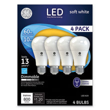 Load image into Gallery viewer, GE wholesale. Led Soft White A19 Dimmable Light Bulb, 10 W, 4-pack. HSD Wholesale: Janitorial Supplies, Breakroom Supplies, Office Supplies.