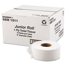 Load image into Gallery viewer, GEN wholesale. GEN Jrt Jumbo Bath Tissue, Septic Safe, 1-ply, White, 9&quot; Dia, 12 Rolls-carton. HSD Wholesale: Janitorial Supplies, Breakroom Supplies, Office Supplies.