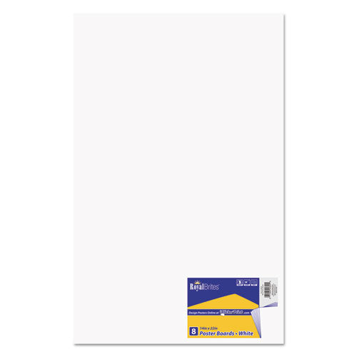 Royal Brites wholesale. Premium Coated Poster Board, 14 X 22, White, 8-pack. HSD Wholesale: Janitorial Supplies, Breakroom Supplies, Office Supplies.