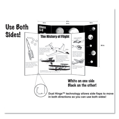 Eco Brites wholesale. Too Cool Tri-fold Poster Board, 36 X 48, Black-white, 6-pk. HSD Wholesale: Janitorial Supplies, Breakroom Supplies, Office Supplies.