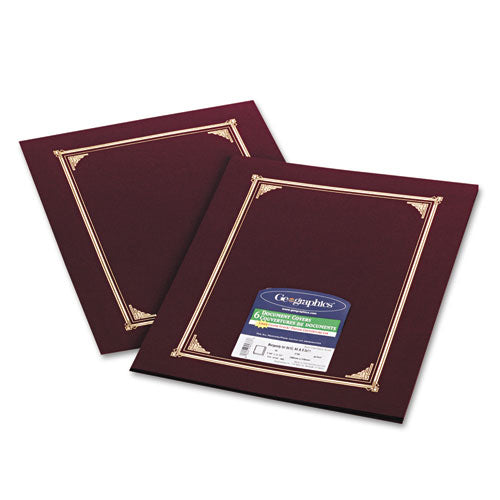 Geographics® wholesale. Certificate-document Cover, 12 1-2 X 9 3-4, Burgundy, 6-pack. HSD Wholesale: Janitorial Supplies, Breakroom Supplies, Office Supplies.