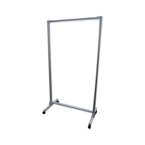 Ghent wholesale. Acrylic Mobile Divider With Thermometer Access Cutout, 38.5" X 23.75" X 74.19", Clear. HSD Wholesale: Janitorial Supplies, Breakroom Supplies, Office Supplies.