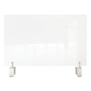 Ghent wholesale. Clear Partition Extender With Attached Clamp, 36 X 3.88 X 18, Thermoplastic Sheeting. HSD Wholesale: Janitorial Supplies, Breakroom Supplies, Office Supplies.
