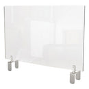 Ghent wholesale. Clear Partition Extender With Attached Clamp, 42 X 3.88 X 18, Thermoplastic Sheeting. HSD Wholesale: Janitorial Supplies, Breakroom Supplies, Office Supplies.