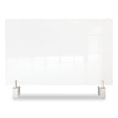 Ghent wholesale. Clear Partition Extender With Attached Clamp, 42 X 3.88 X 18, Thermoplastic Sheeting. HSD Wholesale: Janitorial Supplies, Breakroom Supplies, Office Supplies.