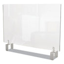 Ghent wholesale. Clear Partition Extender With Attached Clamp, 42 X 3.88 X 24, Thermoplastic Sheeting. HSD Wholesale: Janitorial Supplies, Breakroom Supplies, Office Supplies.