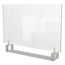 Ghent wholesale. Clear Partition Extender With Attached Clamp, 42 X 3.88 X 30, Thermoplastic Sheeting. HSD Wholesale: Janitorial Supplies, Breakroom Supplies, Office Supplies.