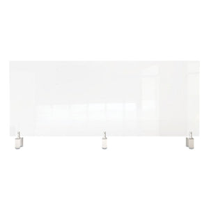 Ghent wholesale. Clear Partition Extender With Attached Clamp, 48 X 3.88 X 30, Thermoplastic Sheeting. HSD Wholesale: Janitorial Supplies, Breakroom Supplies, Office Supplies.