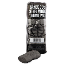 Load image into Gallery viewer, GMT wholesale. Industrial-quality Steel Wool Hand Pad, #000 Extra Fine, 16-pack, 192-carton. HSD Wholesale: Janitorial Supplies, Breakroom Supplies, Office Supplies.