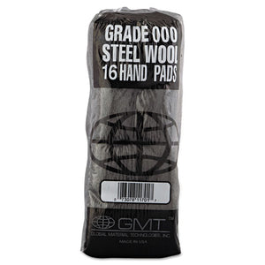 GMT wholesale. Industrial-quality Steel Wool Hand Pad, #000 Extra Fine, 16-pack, 192-carton. HSD Wholesale: Janitorial Supplies, Breakroom Supplies, Office Supplies.