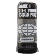 Load image into Gallery viewer, GMT wholesale. Industrial-quality Steel Wool Hand Pad, #1 Medium, 16-pack, 192-carton. HSD Wholesale: Janitorial Supplies, Breakroom Supplies, Office Supplies.