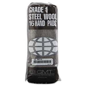 GMT wholesale. Industrial-quality Steel Wool Hand Pad, #1 Medium, 16-pack, 192-carton. HSD Wholesale: Janitorial Supplies, Breakroom Supplies, Office Supplies.