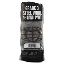 Load image into Gallery viewer, GMT wholesale. Industrial-quality Steel Wool Hand Pad, #3 Medium, 16-pack, 192-carton. HSD Wholesale: Janitorial Supplies, Breakroom Supplies, Office Supplies.