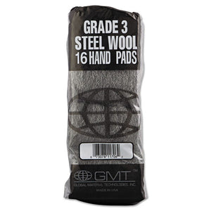 GMT wholesale. Industrial-quality Steel Wool Hand Pad, #3 Medium, 16-pack, 192-carton. HSD Wholesale: Janitorial Supplies, Breakroom Supplies, Office Supplies.