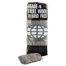 Load image into Gallery viewer, GMT wholesale. Industrial-quality Steel Wool Hand Pad, #4 Extra Coarse, 16-pack, 192-carton. HSD Wholesale: Janitorial Supplies, Breakroom Supplies, Office Supplies.