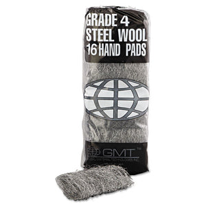 GMT wholesale. Industrial-quality Steel Wool Hand Pad, #4 Extra Coarse, 16-pack, 192-carton. HSD Wholesale: Janitorial Supplies, Breakroom Supplies, Office Supplies.