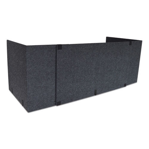Lumeah wholesale. Adjustable Desk Screen With Returns, 48 To 78 X 29 X 26.5, Polyester, Ash. HSD Wholesale: Janitorial Supplies, Breakroom Supplies, Office Supplies.