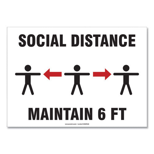 Accuform® wholesale. Social Distance Signs, Wall, 10 X 7, 