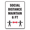 Accuform® wholesale. Social Distance Signs, Wall, 10 X 14, "social Distance Maintain 6 Ft", 2 Humans-arrows, White, 10-pack. HSD Wholesale: Janitorial Supplies, Breakroom Supplies, Office Supplies.