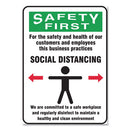 Accuform® wholesale. Social Distance Signs, Wall, 10 X 14, Customers And Employees Distancing Clean Environment, Humans-arrows, Green-white, 10-pk. HSD Wholesale: Janitorial Supplies, Breakroom Supplies, Office Supplies.