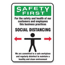 Accuform® wholesale. Social Distance Signs, Wall, 7 X 10, Customers And Employees Distancing Clean Environment, Humans-arrows, Green-white, 10-pk. HSD Wholesale: Janitorial Supplies, Breakroom Supplies, Office Supplies.