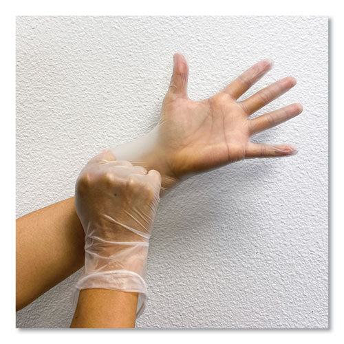 GN1 wholesale. Single Use Vinyl Glove, Clear, Small, 100-box, 10 Boxes-carton. HSD Wholesale: Janitorial Supplies, Breakroom Supplies, Office Supplies.