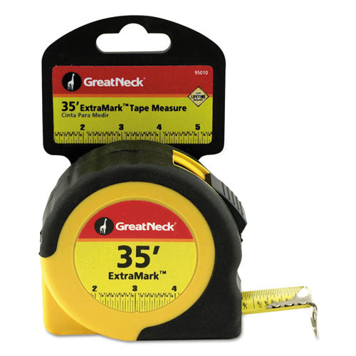 Great Neck® wholesale. Extramark Tape Measure, 1" X 35ft, Steel, Yellow-black. HSD Wholesale: Janitorial Supplies, Breakroom Supplies, Office Supplies.