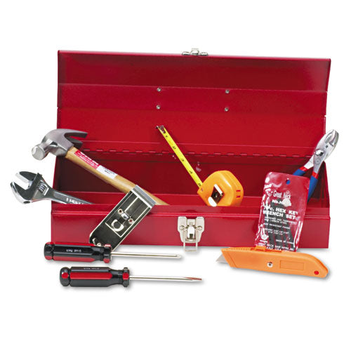 Great Neck® wholesale. 16-piece Light-duty Office Tool Kit, Metal Box, Red. HSD Wholesale: Janitorial Supplies, Breakroom Supplies, Office Supplies.