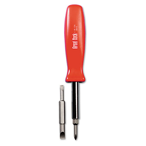 Great Neck® wholesale. 4 In-1 Screwdriver W-interchangeable Phillips-standard Bits, Assorted Colors. HSD Wholesale: Janitorial Supplies, Breakroom Supplies, Office Supplies.