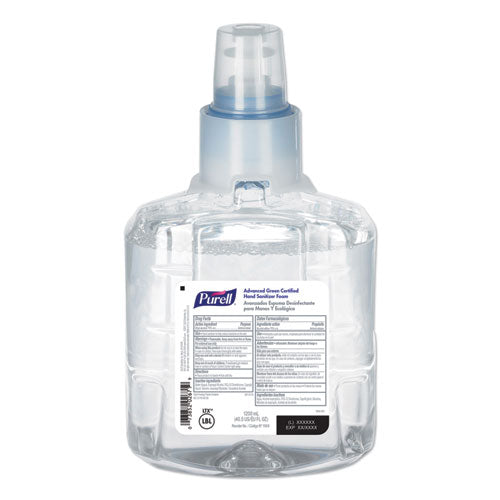 PURELL® wholesale. Purell Advanced Green Certified Refill Instant Foam Hand Sanitizer, 1200 Ml, Fragrance Free, 2-carton. HSD Wholesale: Janitorial Supplies, Breakroom Supplies, Office Supplies.