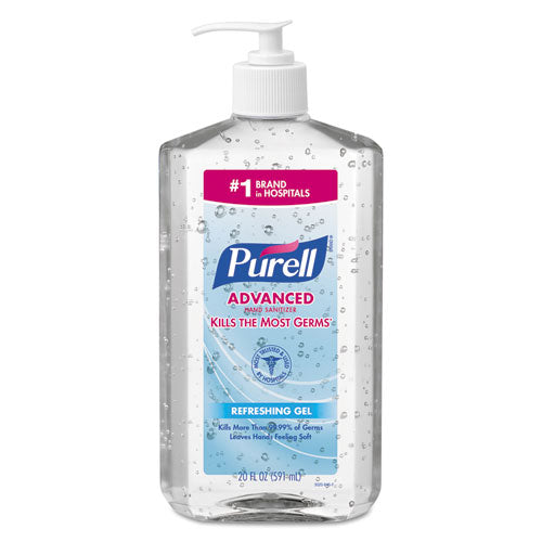 PURELL® wholesale. Purell Advanced Refreshing Gel Hand Sanitizer, Clean Scent, 20 Oz Pump Bottle. HSD Wholesale: Janitorial Supplies, Breakroom Supplies, Office Supplies.