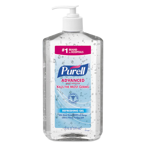 PURELL® wholesale. Purell Advanced Refreshing Gel Hand Sanitizer, Clean Scent, 20 Oz Pump Bottle, 12-carton. HSD Wholesale: Janitorial Supplies, Breakroom Supplies, Office Supplies.