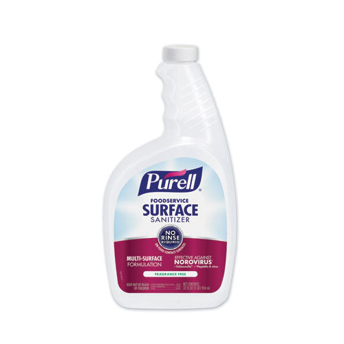 PURELL® wholesale. Purell Foodservice Surface Sanitizer, Fragrance Free, Capped Bottle With Spray Trigger, 6 Bottles And 2 Spray Triggers-carton. HSD Wholesale: Janitorial Supplies, Breakroom Supplies, Office Supplies.