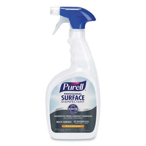 PURELL® wholesale. Purell Professional Surface Disinfectant, Fresh Citrus, 32 Oz Spray Bottle, 6 Bottles And 2 Spray Triggers-carton. HSD Wholesale: Janitorial Supplies, Breakroom Supplies, Office Supplies.
