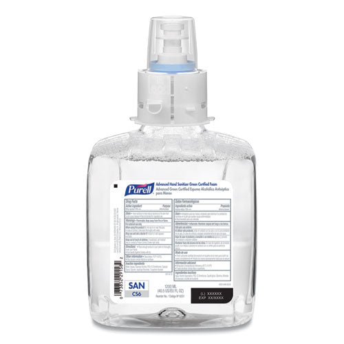 PURELL® wholesale. PURELL Green Certified Advanced Refreshing Foam Hand Sanitizer, For Cs6, 1,200 Ml, Fragrance-free, 2-carton. HSD Wholesale: Janitorial Supplies, Breakroom Supplies, Office Supplies.